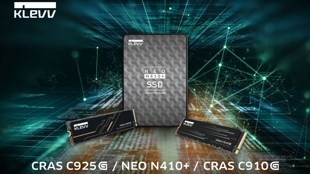KLEVV 推出全新 CRAS C925G、CRAS C910G 與 NEO N410+ 固態硬碟系列