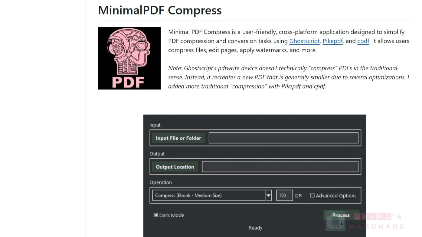 PDF 壓縮工具 - MinimalPDF Compress
