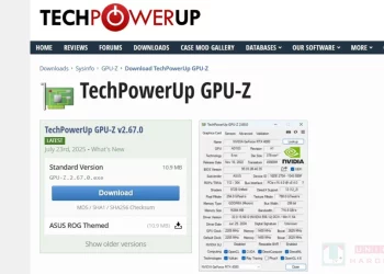 GPU-Z 發佈 2.67.0 版，新增支援 AMD Radeon AI Pro R9700 和 NVIDIA RTX 5050