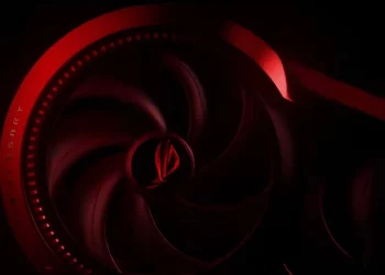 ASUS 預告 ROG Matrix RTX 5090 顯示卡，圓形尾蓋搭配無限鏡面 RGB