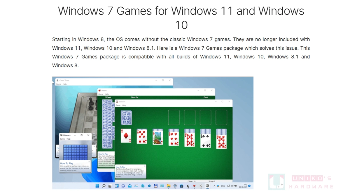Windows 7 Games for Windows 11 讓踩地雷等經典小遊戲回歸！