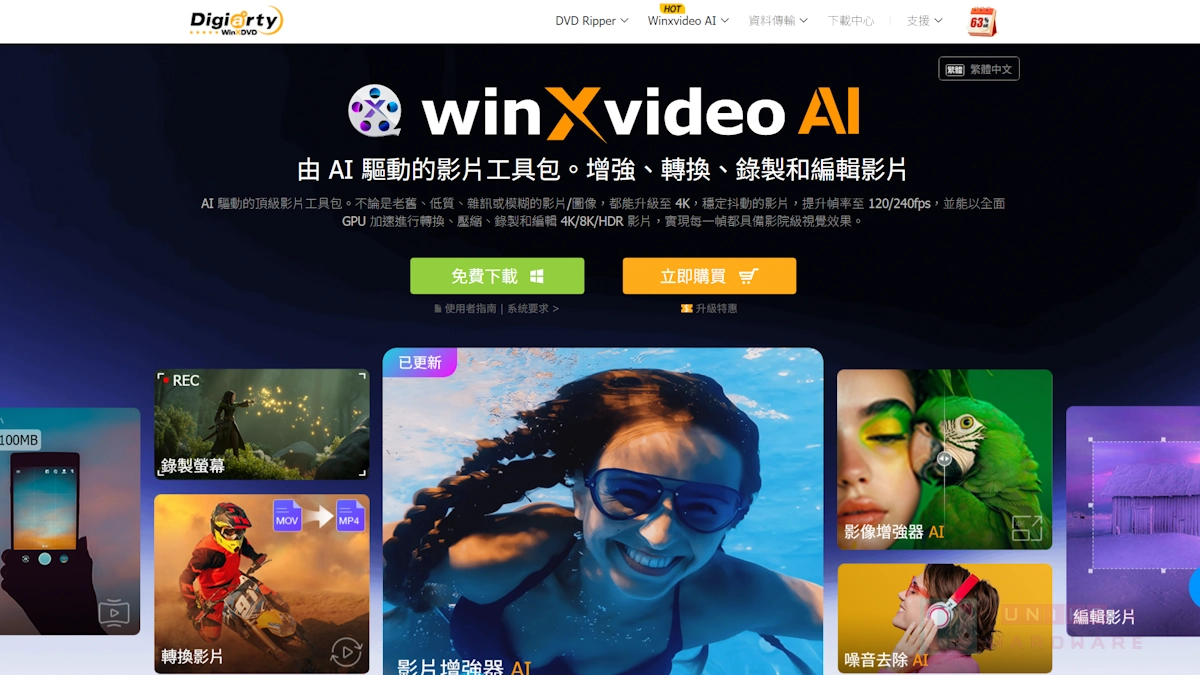[限時免費] AI 影片畫質增強軟體 Winxvideo AI 永久版