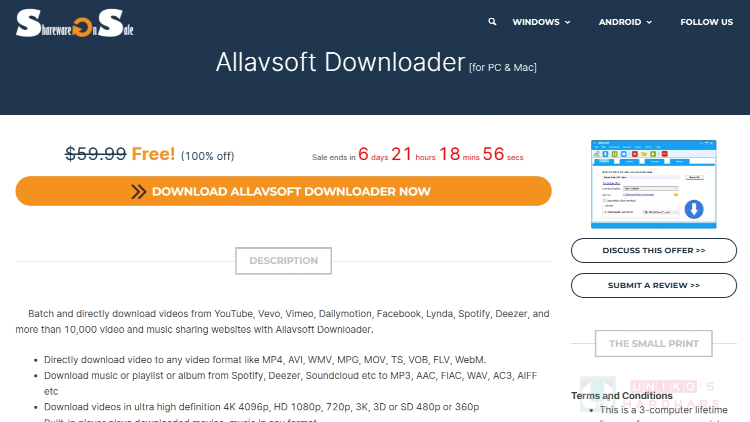 [限時免費] Allavsoft Downloader 影音網站下載軟體