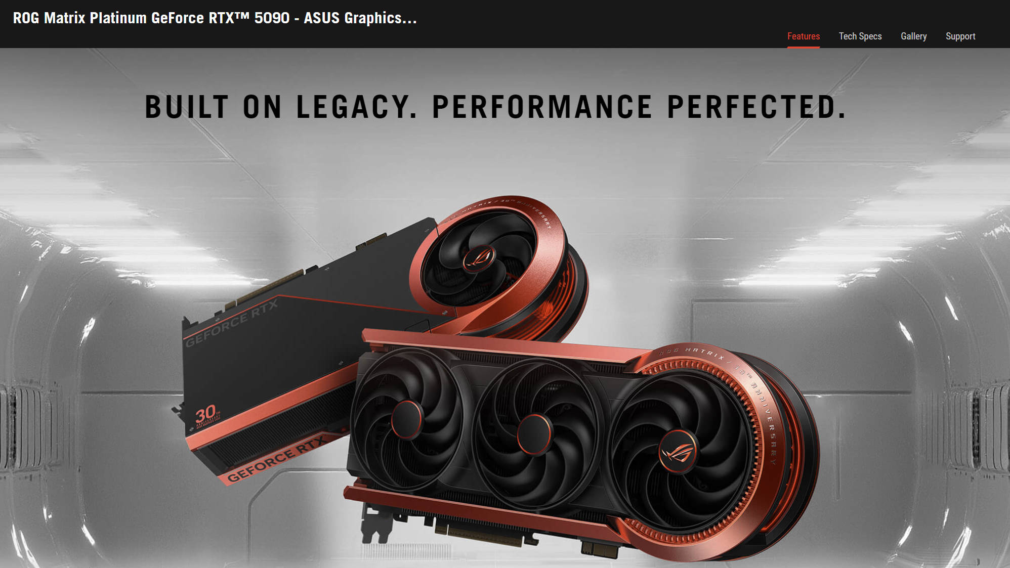 華碩 ROG MATRIX PLATINUM RTX 5090 產品頁面已上線!