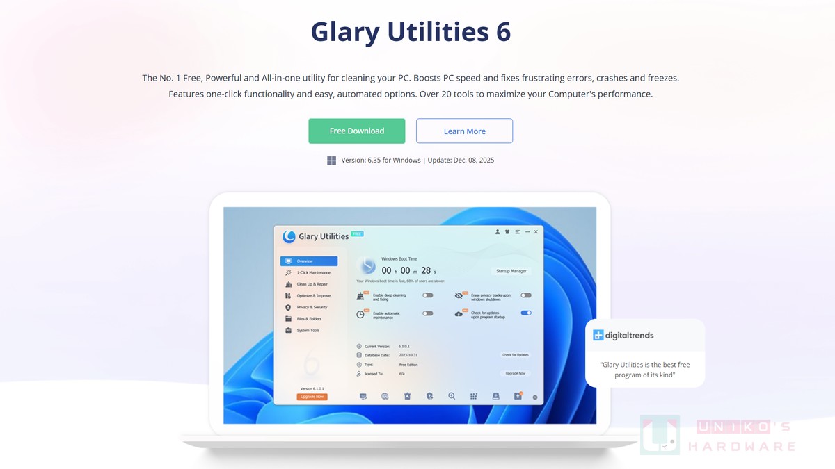 [限時免費] Glary Utilities Pro V6 系統最佳化軟體