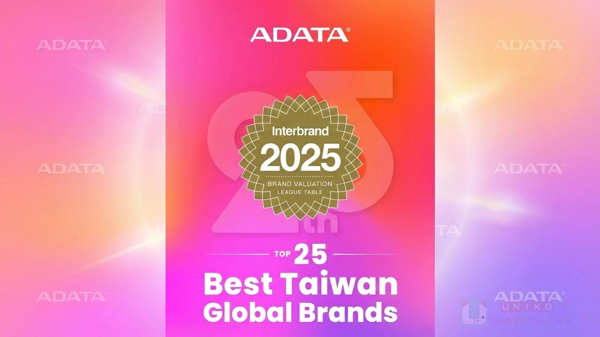 ADATA 品牌價值再獲肯定，連續六年進入台灣 25 大國際品牌排行榜