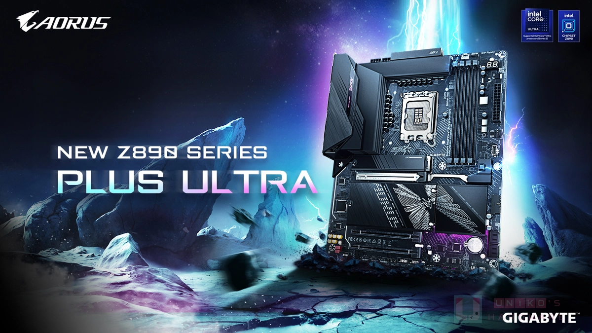 技嘉新推出 Z890 PLUS 系列主機板，為 Intel Core Ultra 200S PLUS 處理器與 CQDIMM 技術提供支援