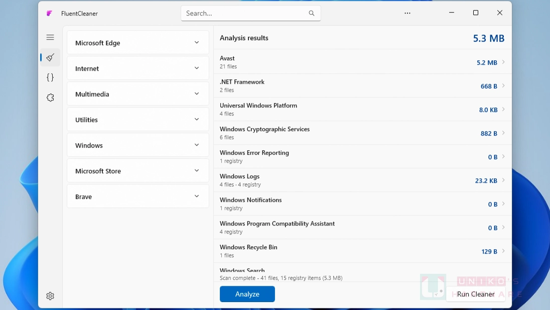 FluentCleaner - 現代化介面的 Windows 系統清理工具