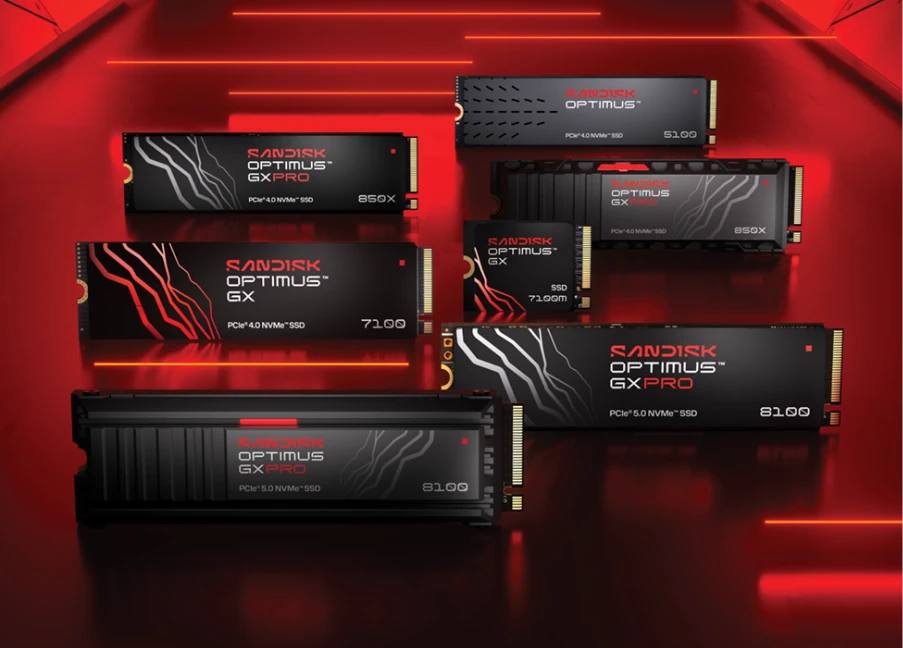 SANDISK Optimus 內接式儲存解決方案產品組合。