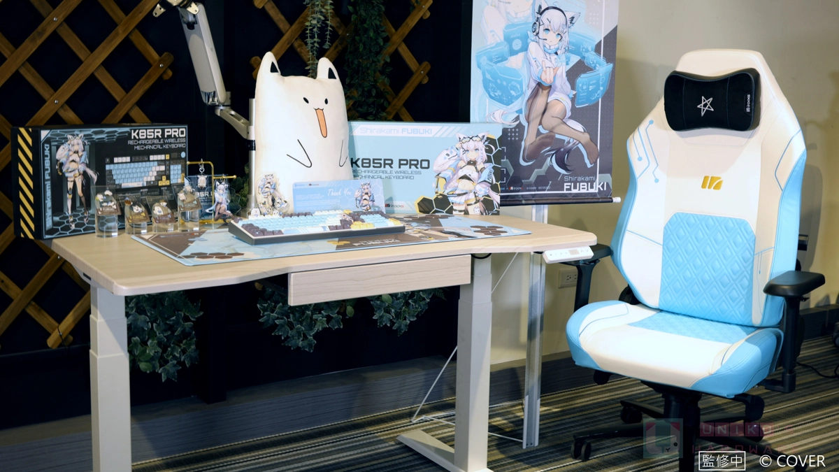 震撼合作！iRocks 攜手 hololive production 白上フブキ推出聯名系列 K85R PRO 鍵盤與 T29 工學椅