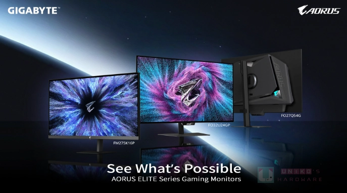 技嘉發表全新 AORUS ELITE 系列電競螢幕，加入 5K Mini LED 與新一代 Tandem OLED 技術
