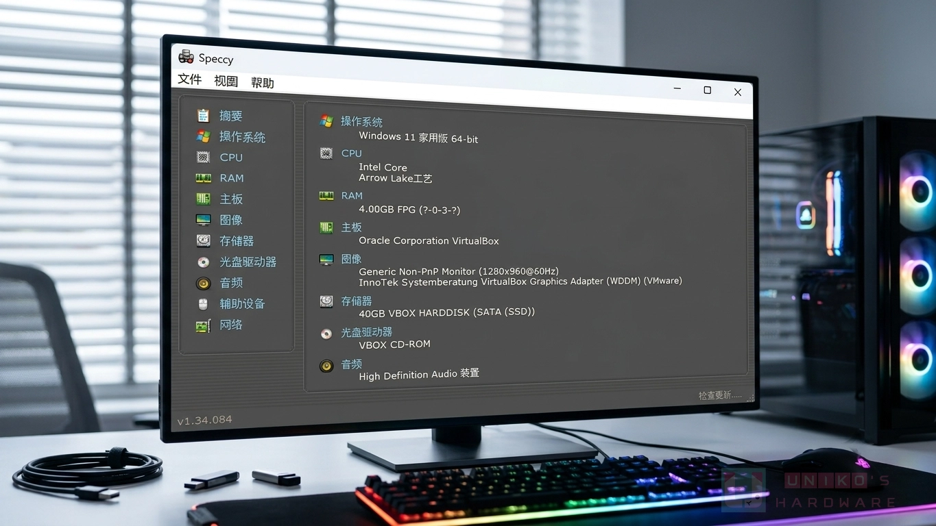 免費硬體資訊檢視工具 - Speccy V1.34.084