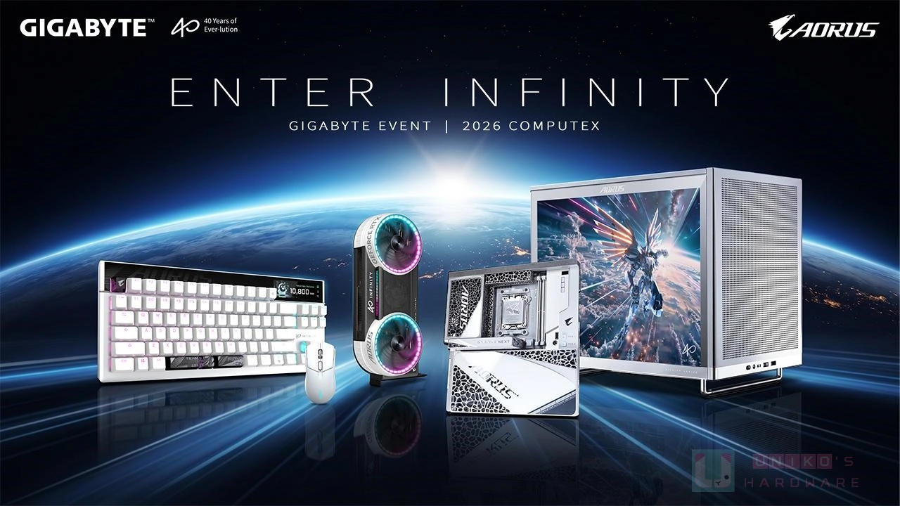 GIGABYTE ENTER INFINITY 發表會磅礡登場，COMPUTEX 2026 新品陣容齊現身