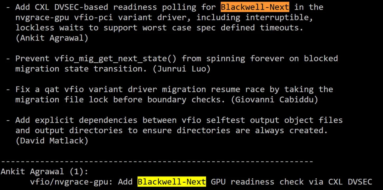 NVIDIA「Blackwell-Next」現身 Linux 7.2 核心修補,新一代 GPU 架構提前曝光