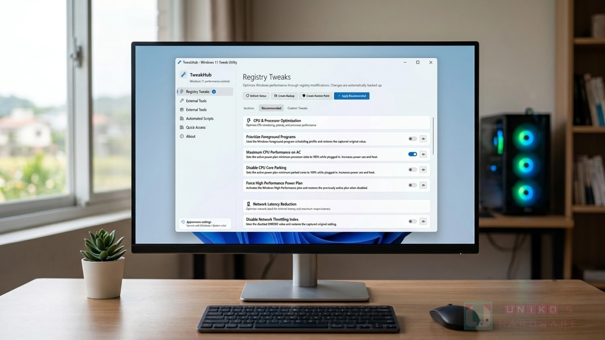 可攜式 Windows 11 系統最佳化工具包 - TweakHub