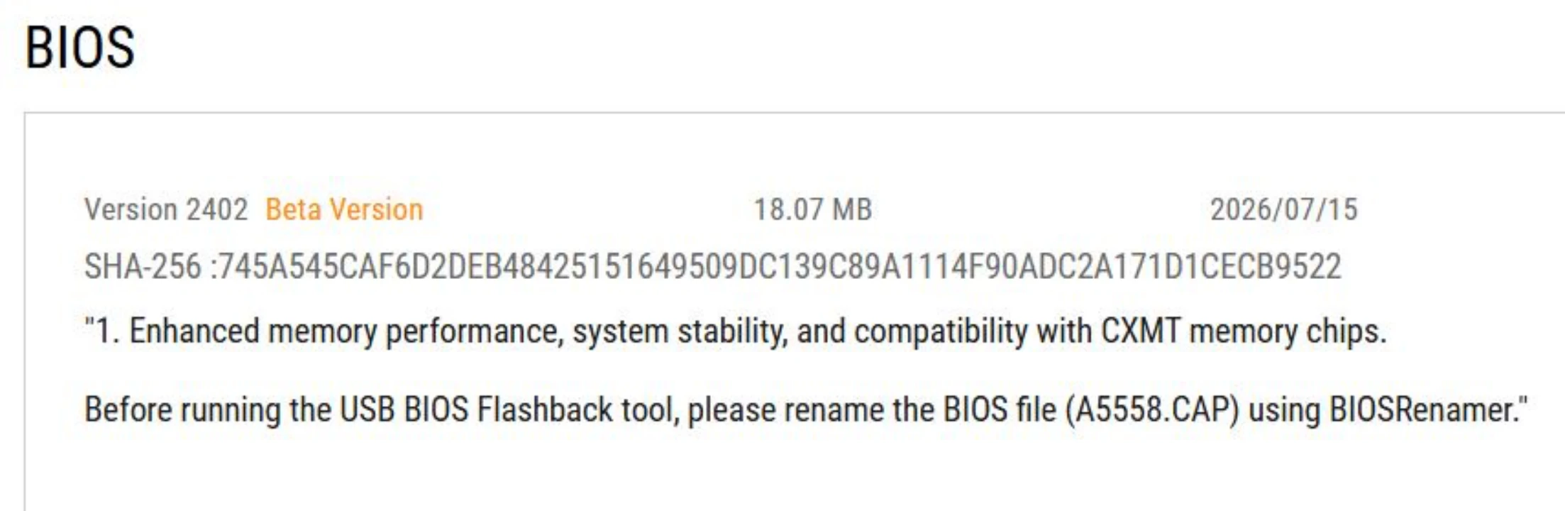 ASUS 針對 600、800 系列 AMD 主機板推出全新 BIOS,強化 CXMT 記憶體相容性