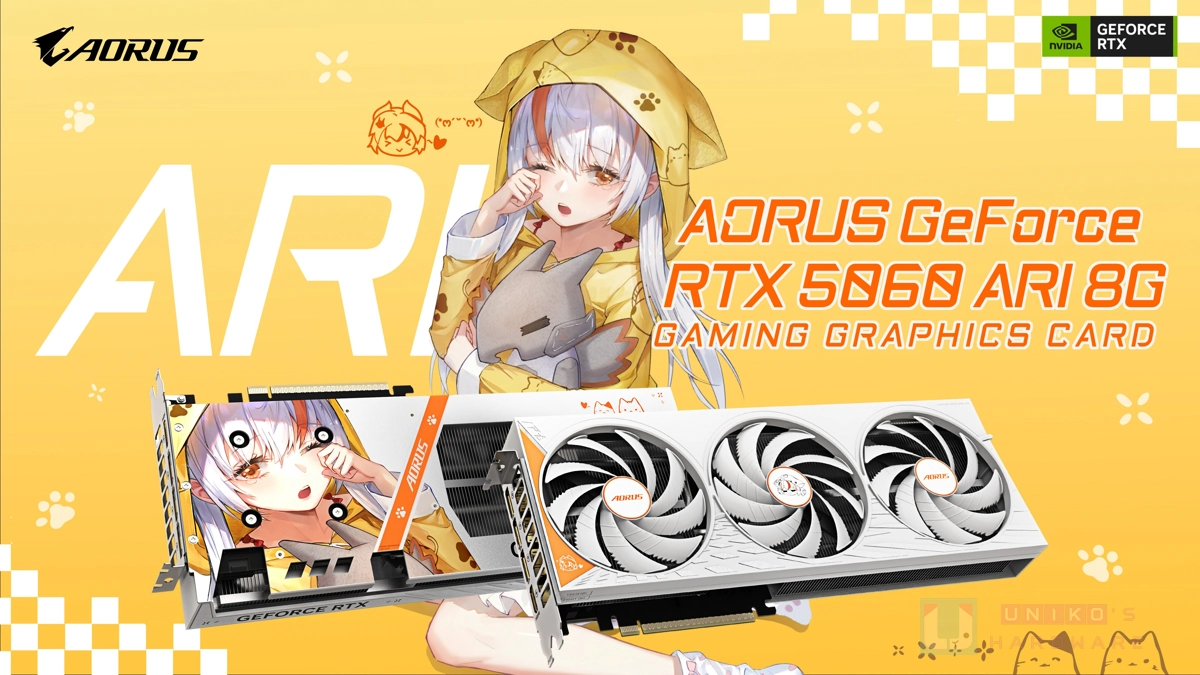 雕妹來了~ 技嘉 AORUS GeForce RTX 5060 ARI 8G 顯示卡激萌亮相