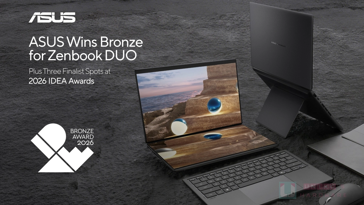 ASUS Zenbook DUO 勇奪 IDEA 2026 銅獎，展現不凡設計實力