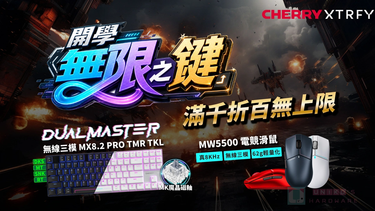 CHERRY 開學無限之鍵！開學季限時優惠，滿千折百無上限