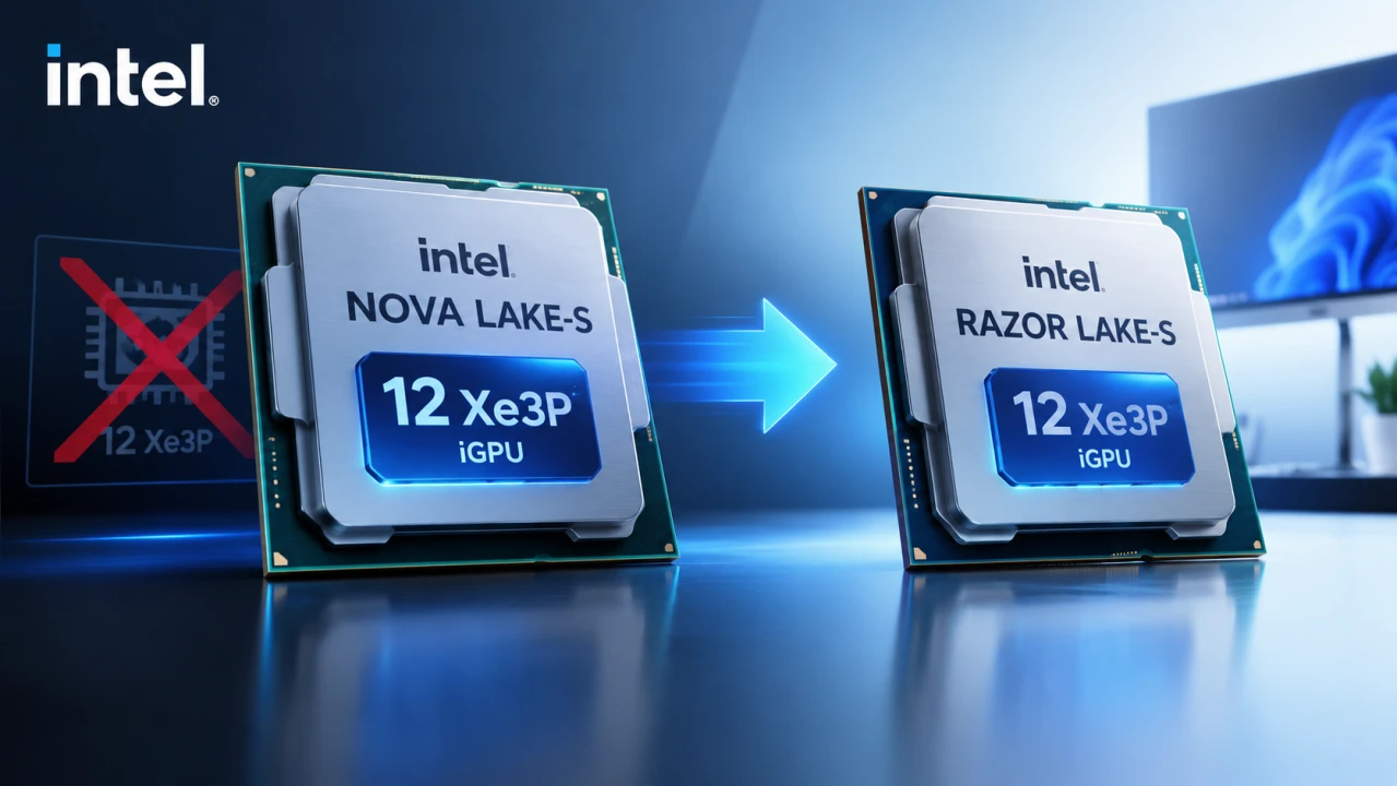 Intel 大砍 Nova Lake-S 桌上型 CPU 內顯,豪華規格移至 Razor Lake-S