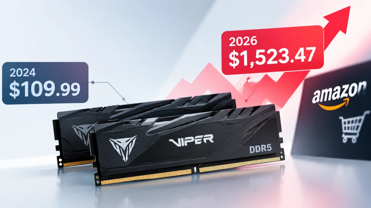 DDR5 價格有多誇張？32GB 套裝 2024 年 110 美元，如今 Amazon 賣 1523 美元