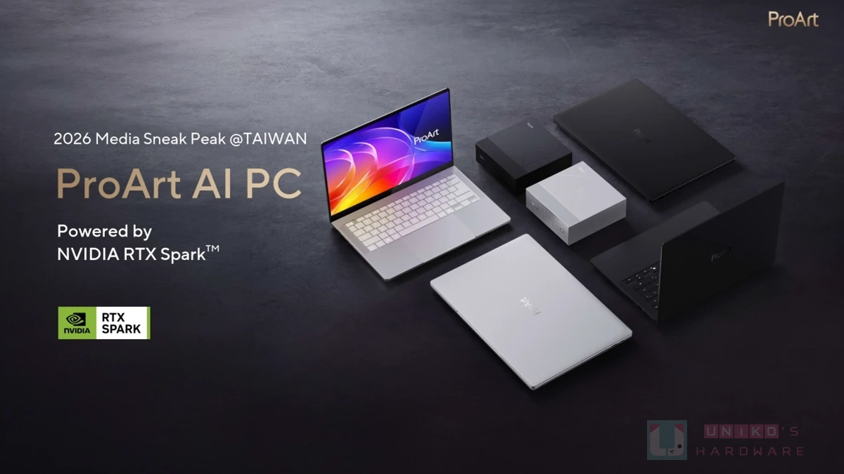 ASUS ProArt AI PC 2026 登場,NVIDIA RTX Spark 賦予極致 AI 創作能量