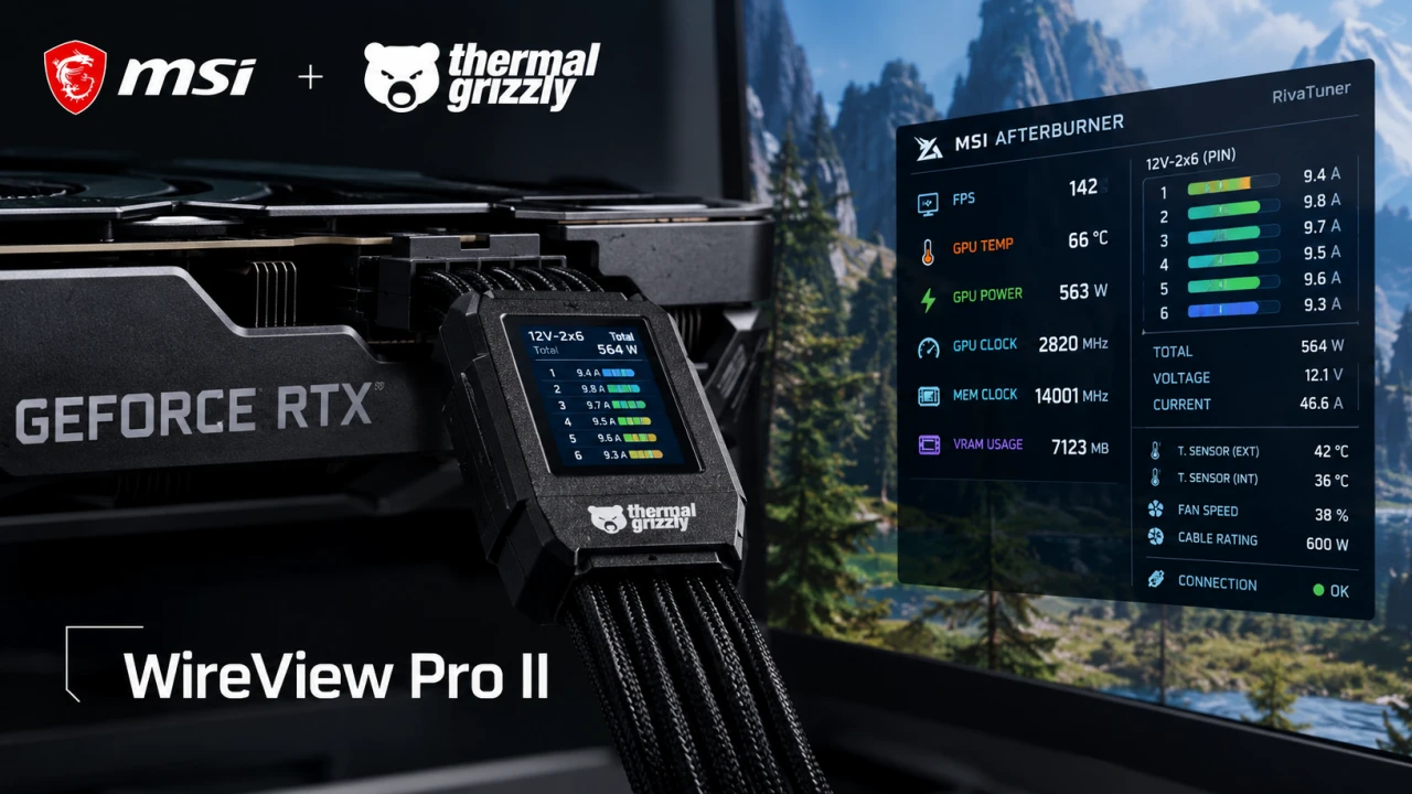 WireView Pro II MSI Afterburner 外掛登場，28 項監測數據直接疊在遊戲畫面