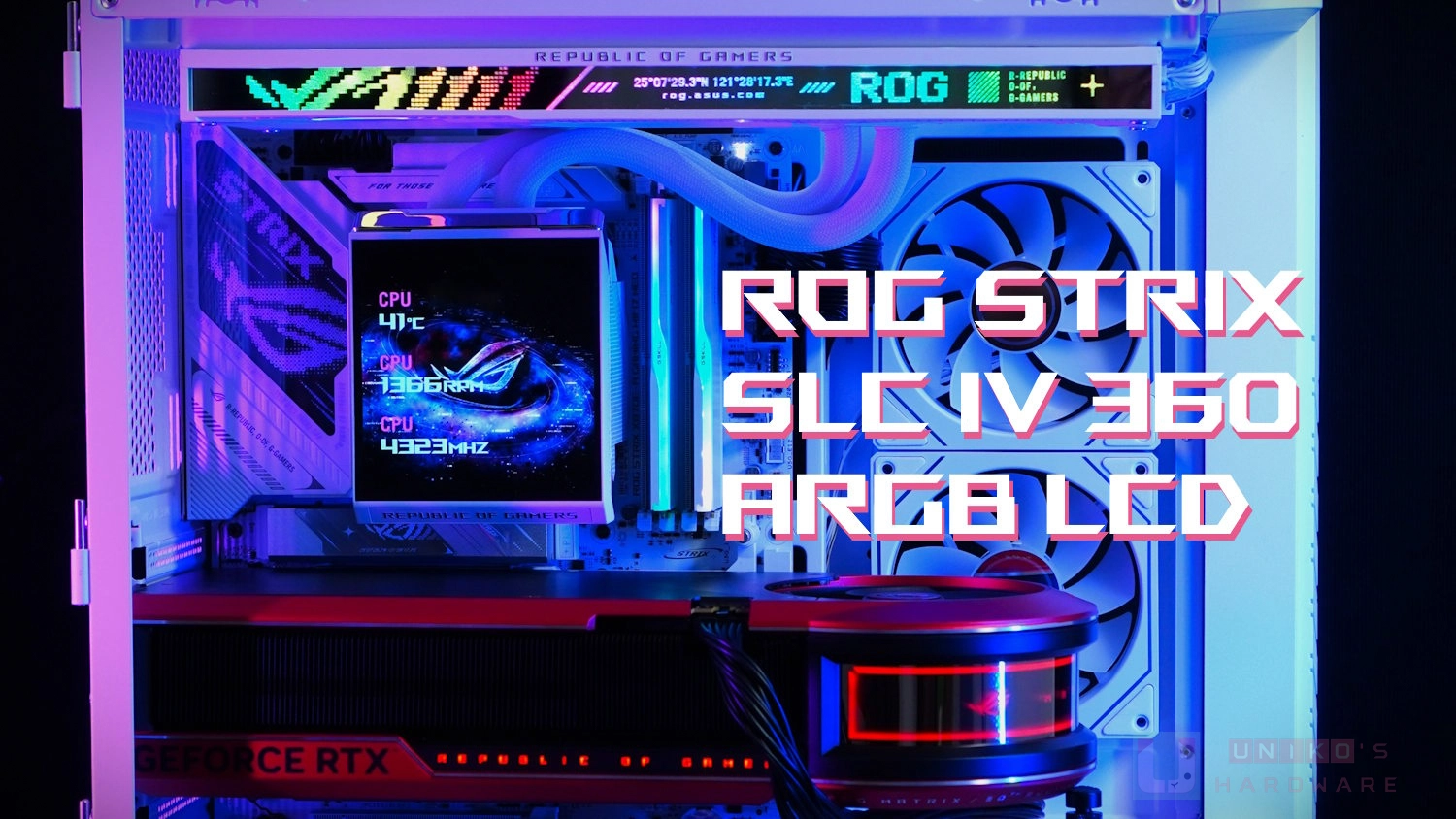 無線、置中水冷管！ROG Strix SLC IV 360 ARGB LCD 潮競白開箱評測
