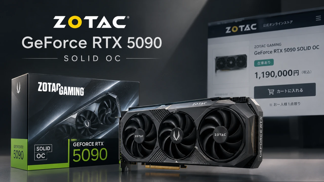RTX 5090 停產傳聞不斷,ZOTAC 日本官網卻開賣要價 119 萬日圓的 SOLID OC